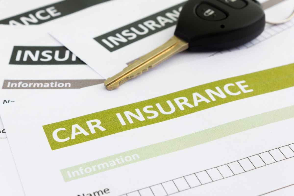 Close up on car insurance application
