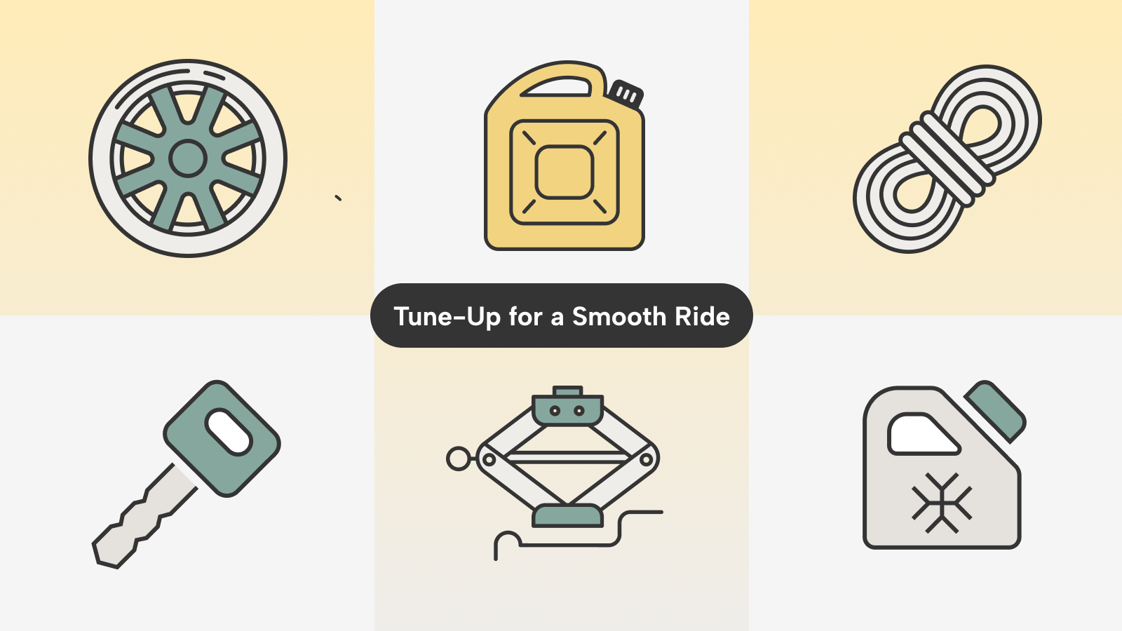 Car maintenance and repair necessities graphic