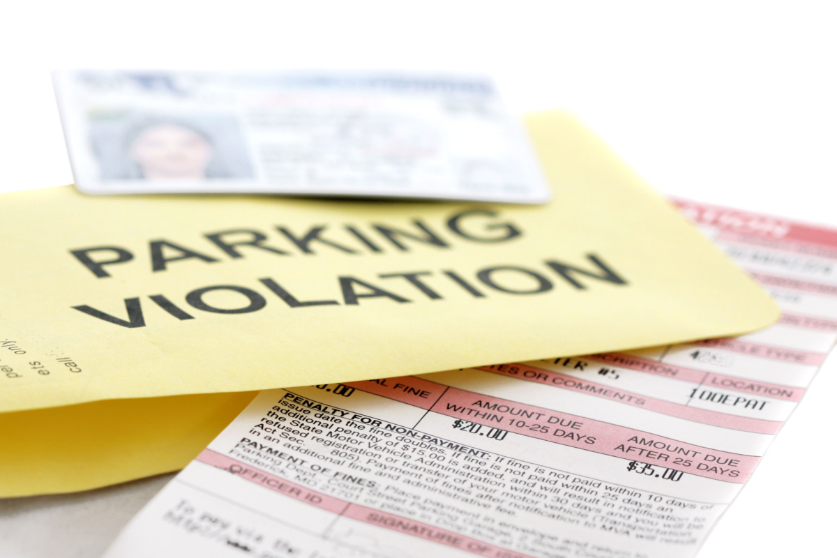 Close up on parking ticket