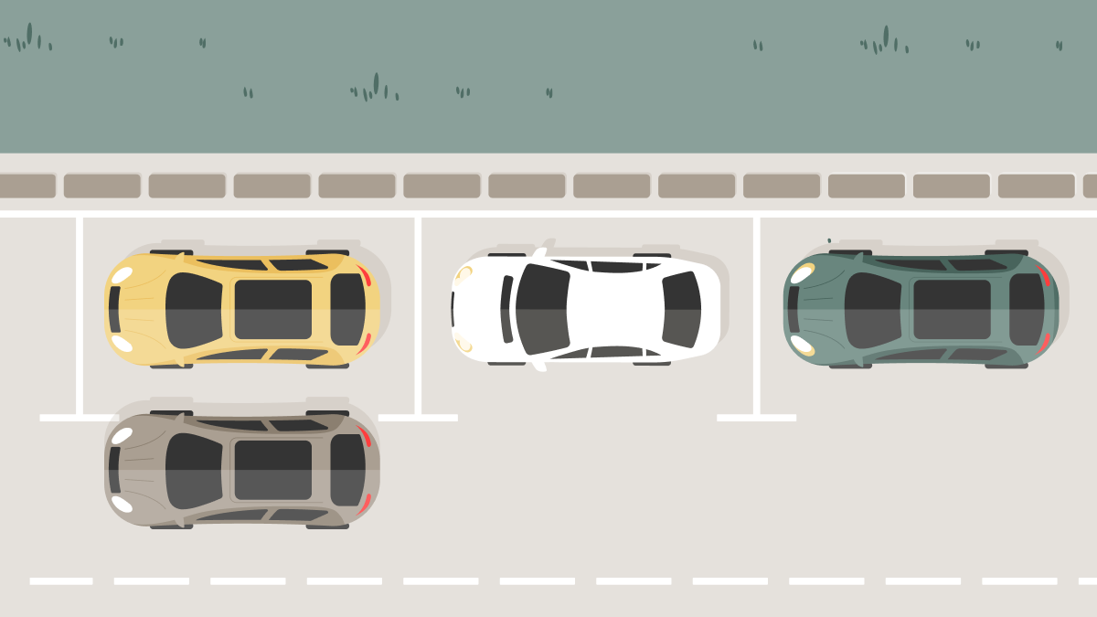 Graphic of cars double parked